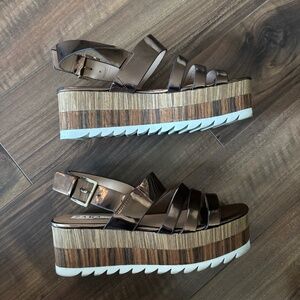 Zara Bronze Wedges